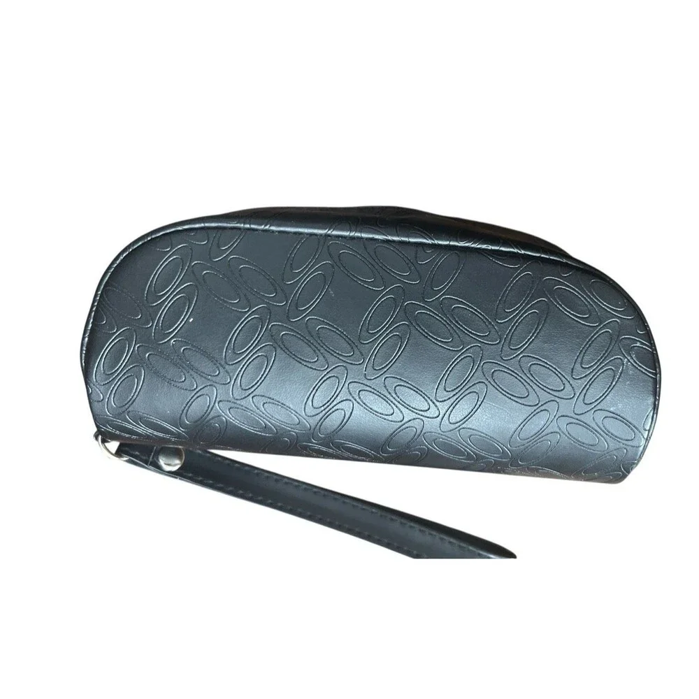 Oakley Authentic Women's Black Leather Zippered Sunglass Soft Case Wrist Strap